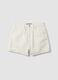 White pure cotton denim shorts_4