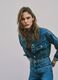 Blue regular fit pure cotton denim jacket_0