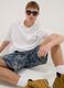 White pure cotton T-shirt with chest pocket, regular fit_0
