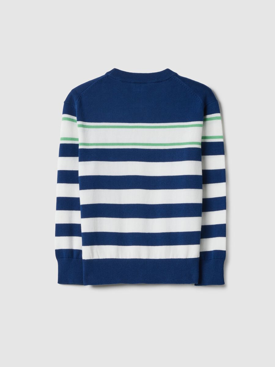 Children's regular fit striped sweater in multicolor pure cotton_1