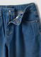 Girls&rsquo; blue baggy pure cotton jeans with embroidered turn-up hem_5