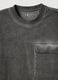 Grey pure cotton regular fit T-shirt with pocket_5
