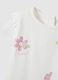 Girl's white cotton T-shirt, stretch regular fit with print_2