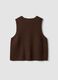 Brown wool-blend gilet with deep V-neck, regular fit_6