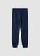 Blue regular-fit joggers in pure organic cotton for boys_3