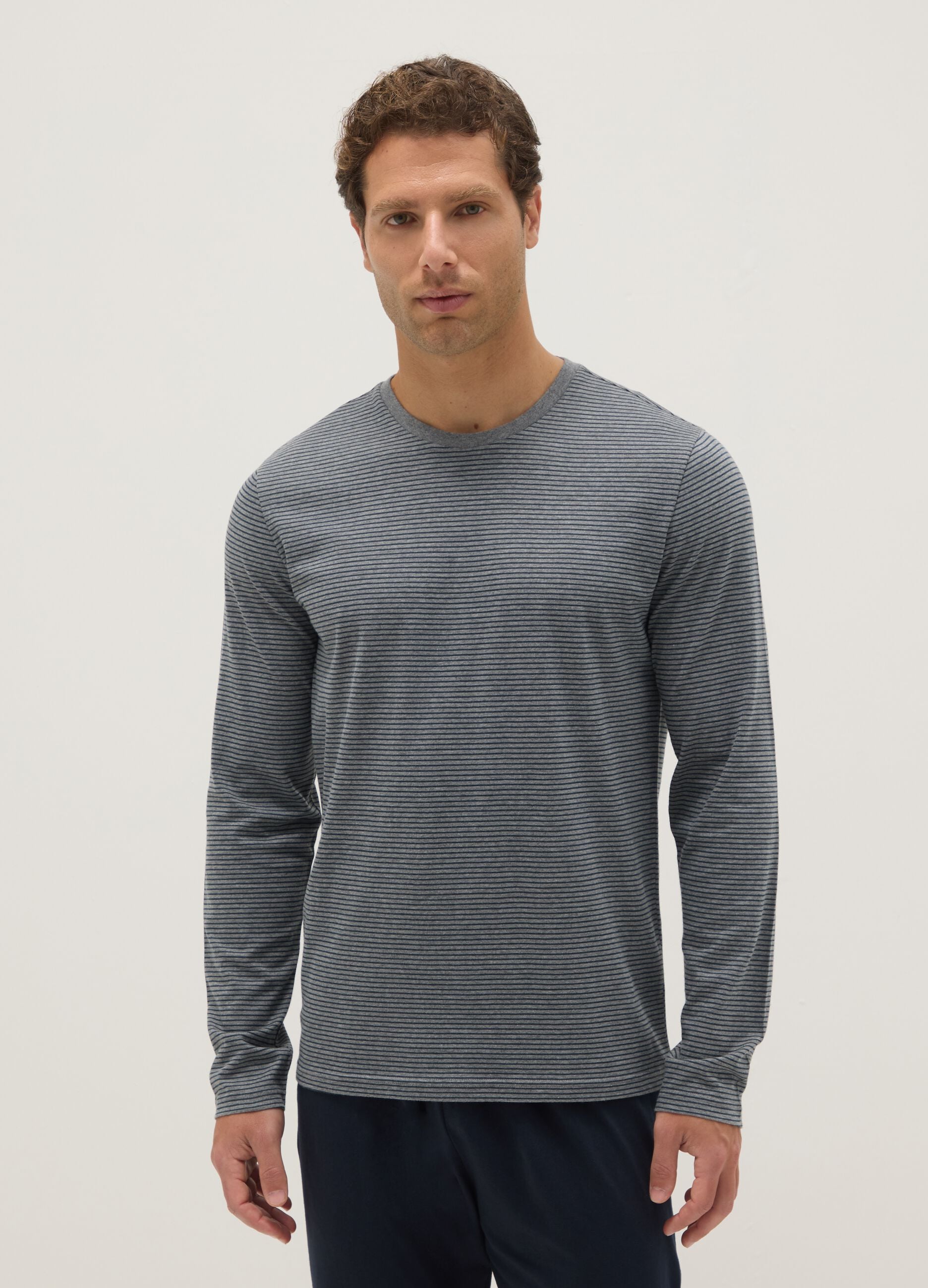 Long pyjamas in pure multicolour cotton regular fit