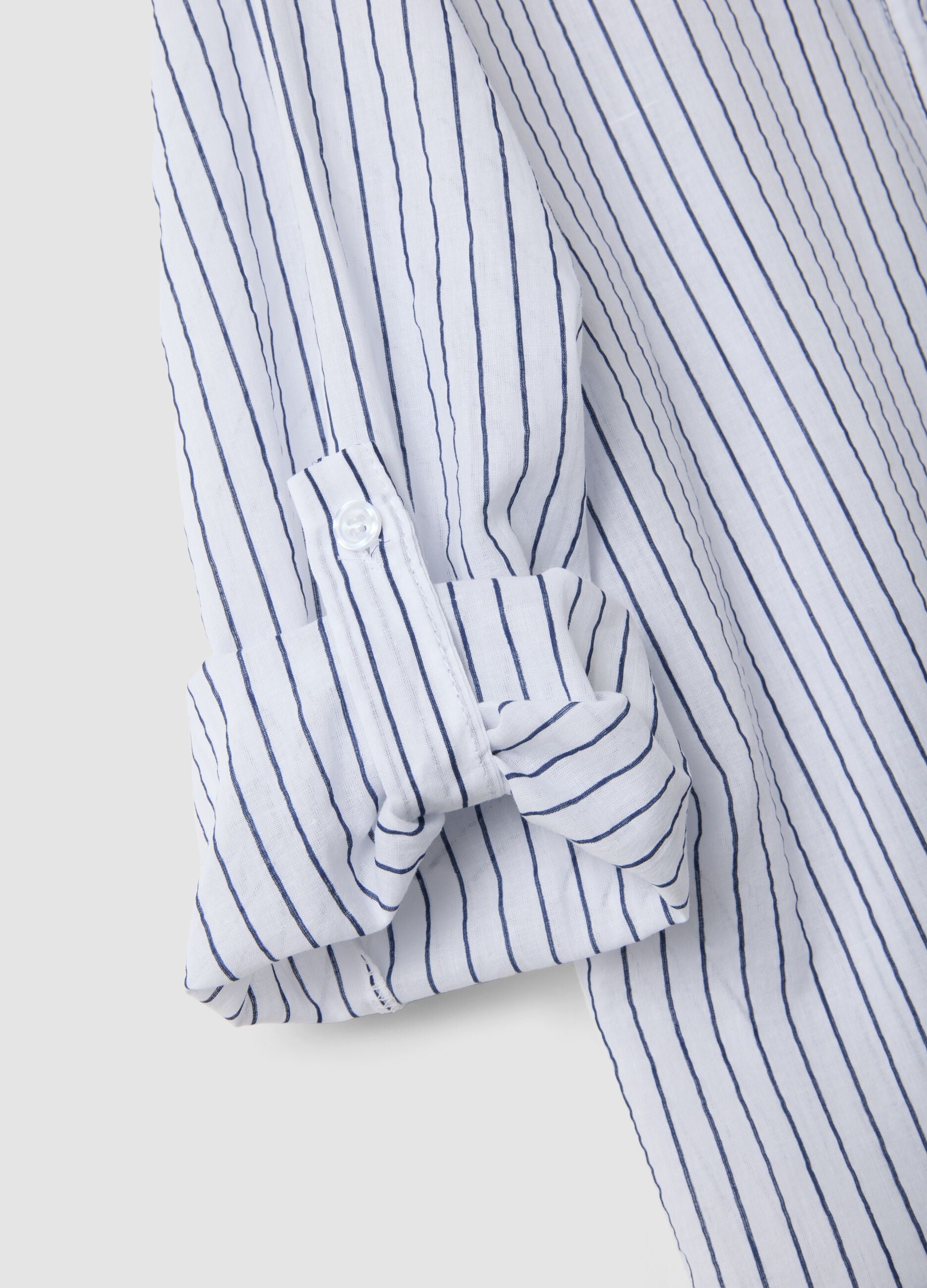 White striped pure cotton regular-fit shirt