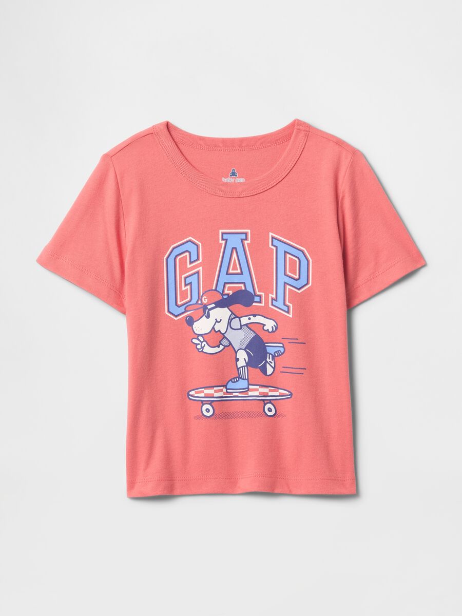 Pink short-sleeved T-shirt with GAP print_0