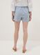Regular-fit pure cotton shorts with yellow and white stripes_2