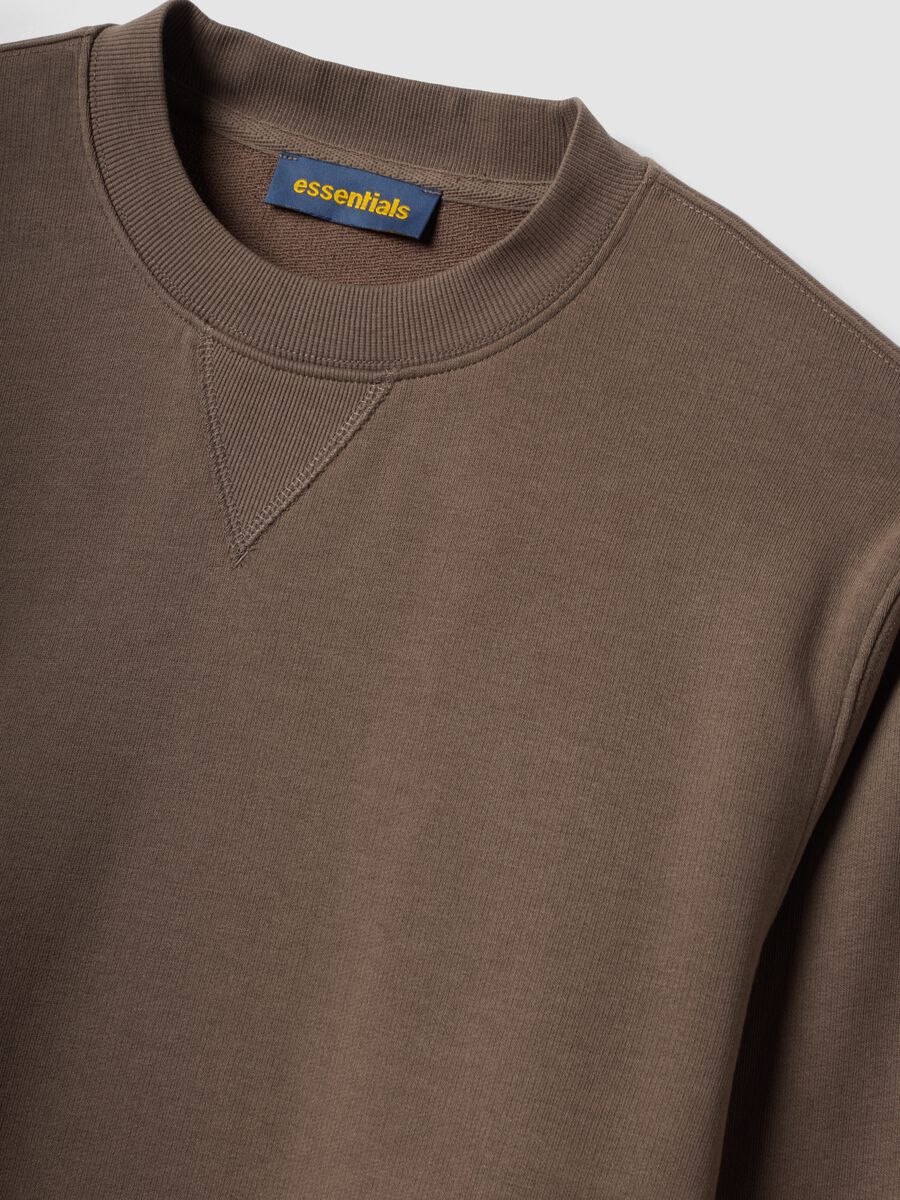 Grey crew-neck cotton-blend sweatshirt, regular fit_2