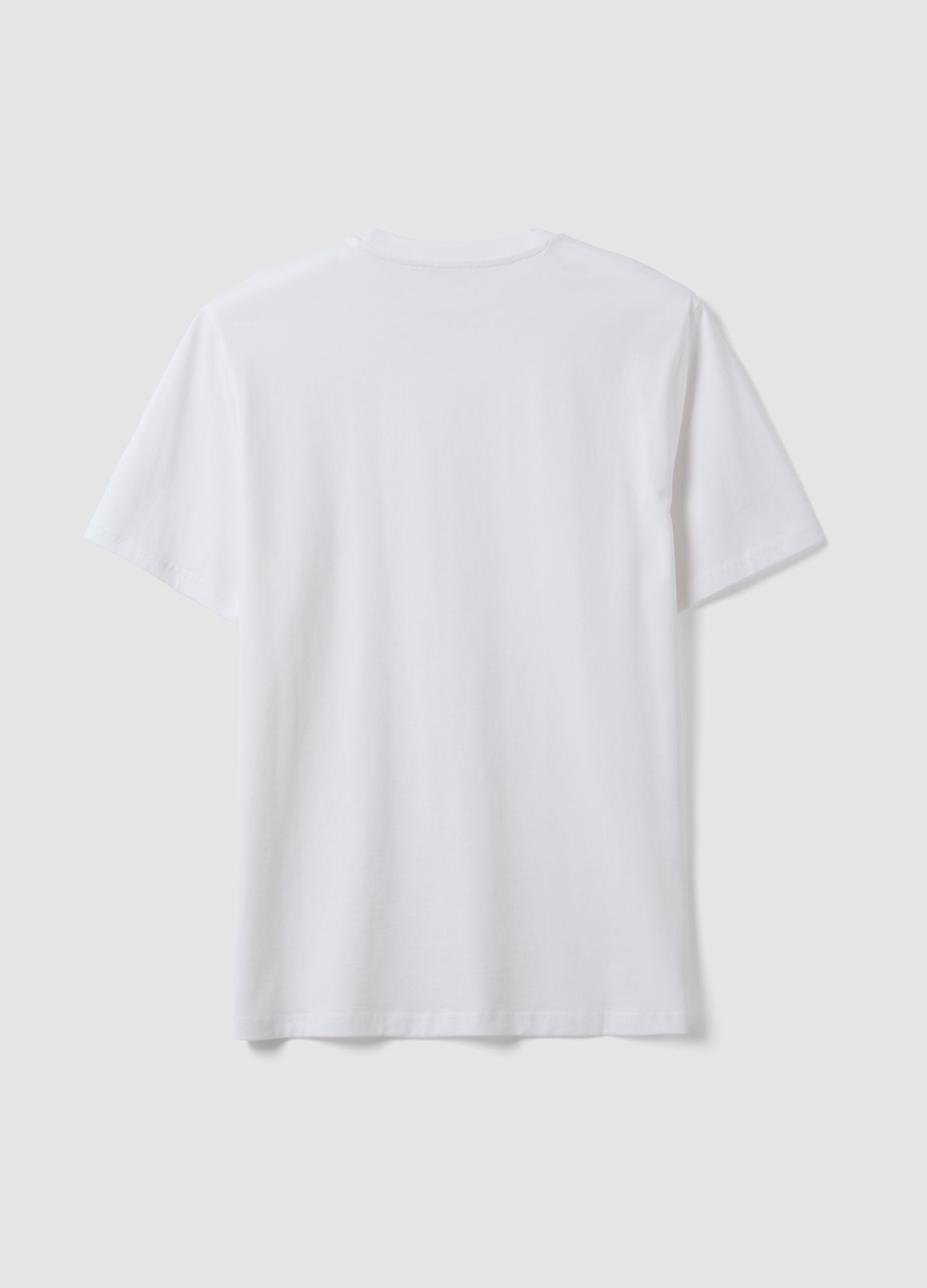 White pure-cotton crew-neck T-shirt in a regular fit