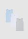 Multicolour newborn tank tops tripack in pure cotton_0