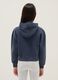 Felpa in puro cotone blu regular fit da ragazza con cappuccio_1