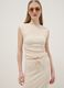 Beige stretch tank top with textured finish_0