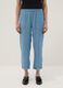 Jeans denim azzurro chiaro in puro lyocell con vita elasticizzata relaxed fit_1
