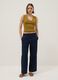 Green pure cotton regular fit V-neck tank top_0