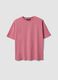 Pink crew-neck T-shirt in stretch cotton-modal blend, regular fit_0