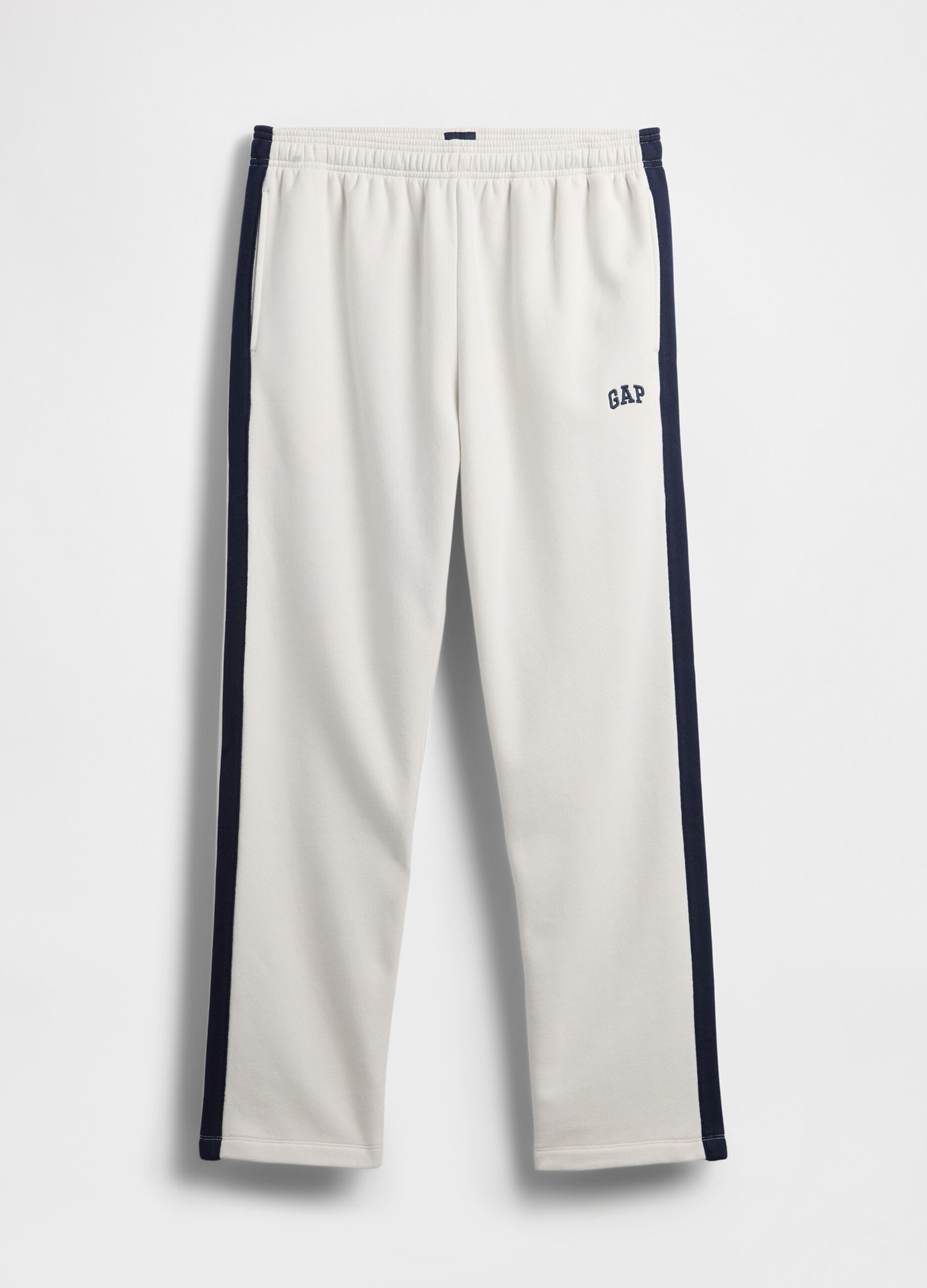 Men's White Trousers in Cotton and Polyester Blend