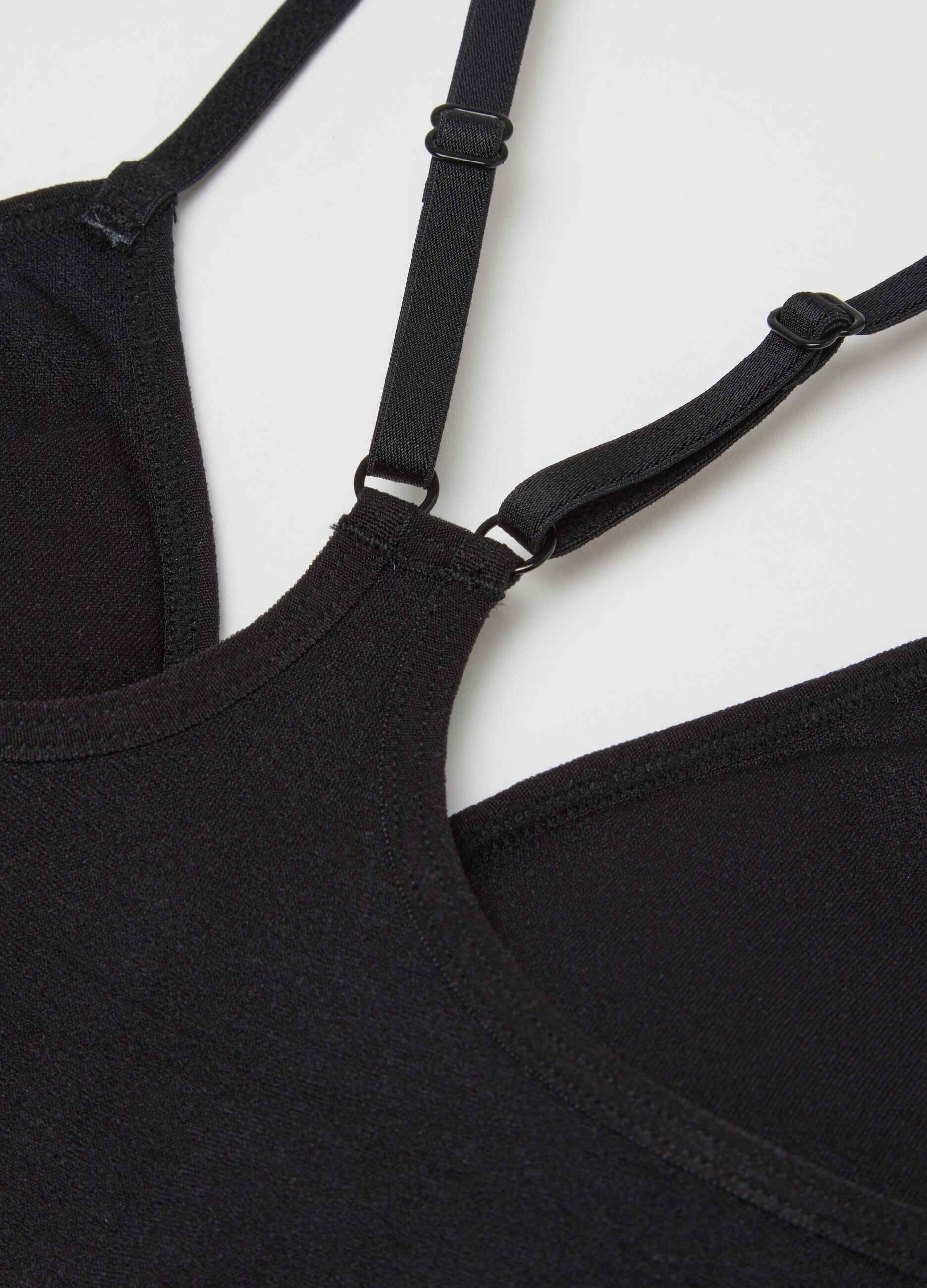 Black bralette bra with removable padding