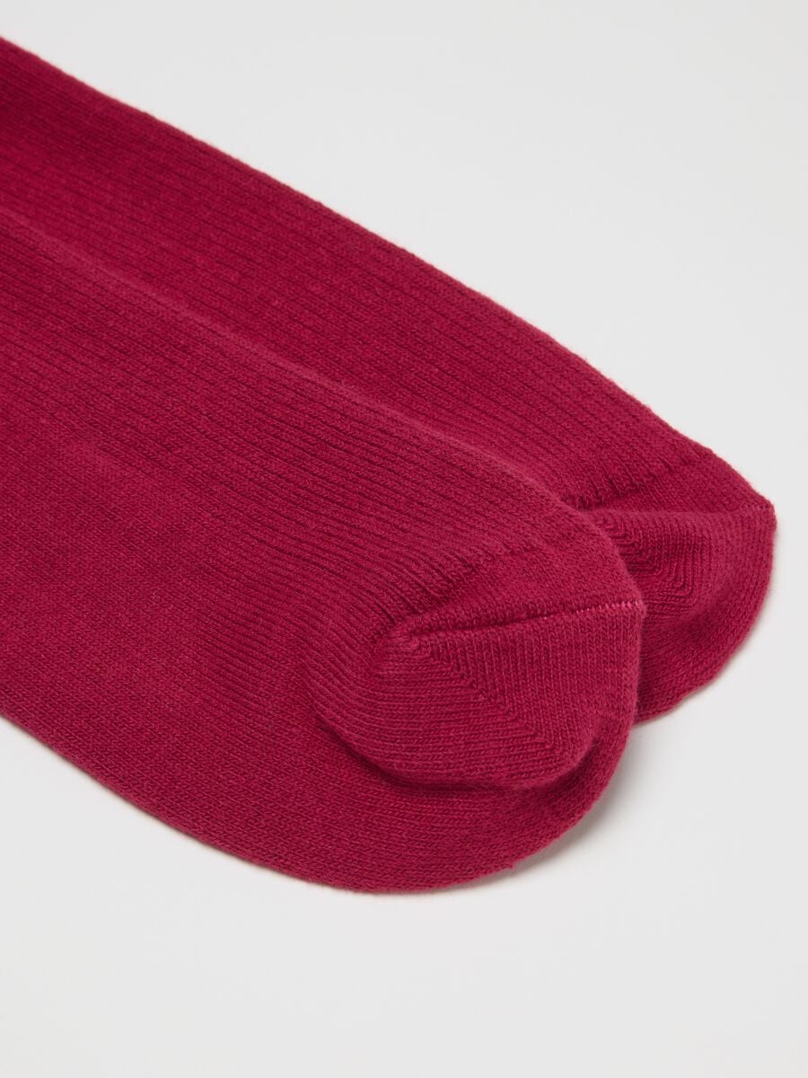 Red midi socks in cotton blend_2