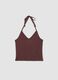 Short brown pure cotton tank top_4