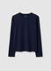 Men's long sleeve blue T-shirt in pure cotton regular fit_4
