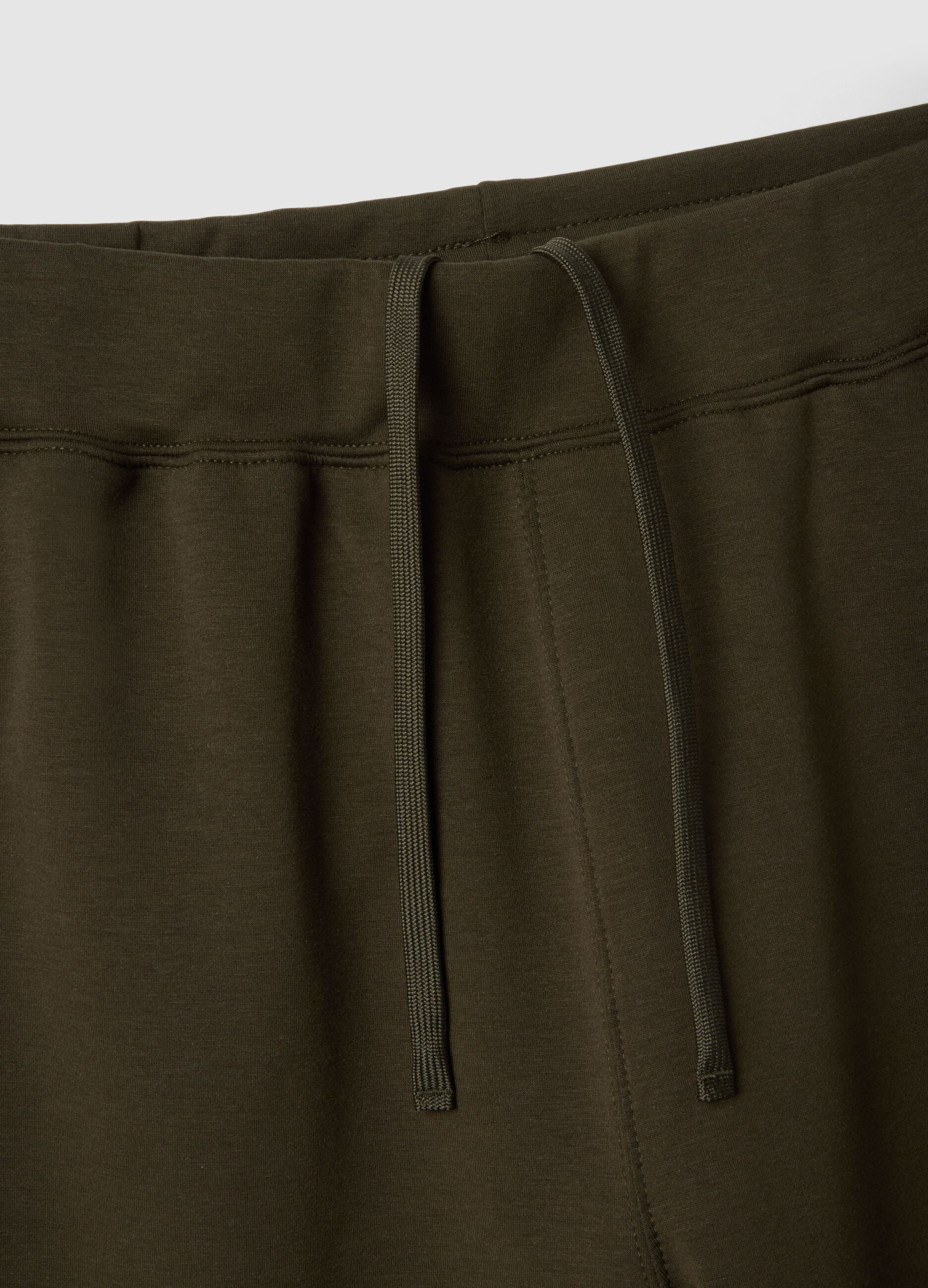 Brown cotton blend regular fit jogger trousers