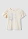 White pure cotton T-shirt with seaside print_0