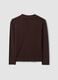 Brown viscose-blend polo-collar jumper with oversized fit_2