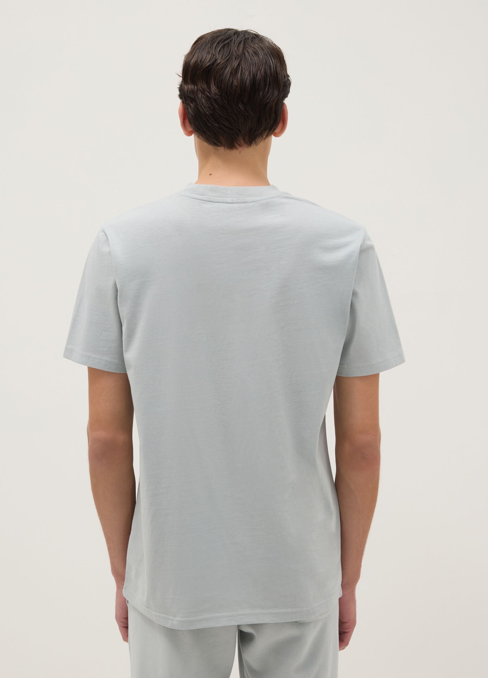 Grey pure cotton regular fit T-shirt with Everlast logo