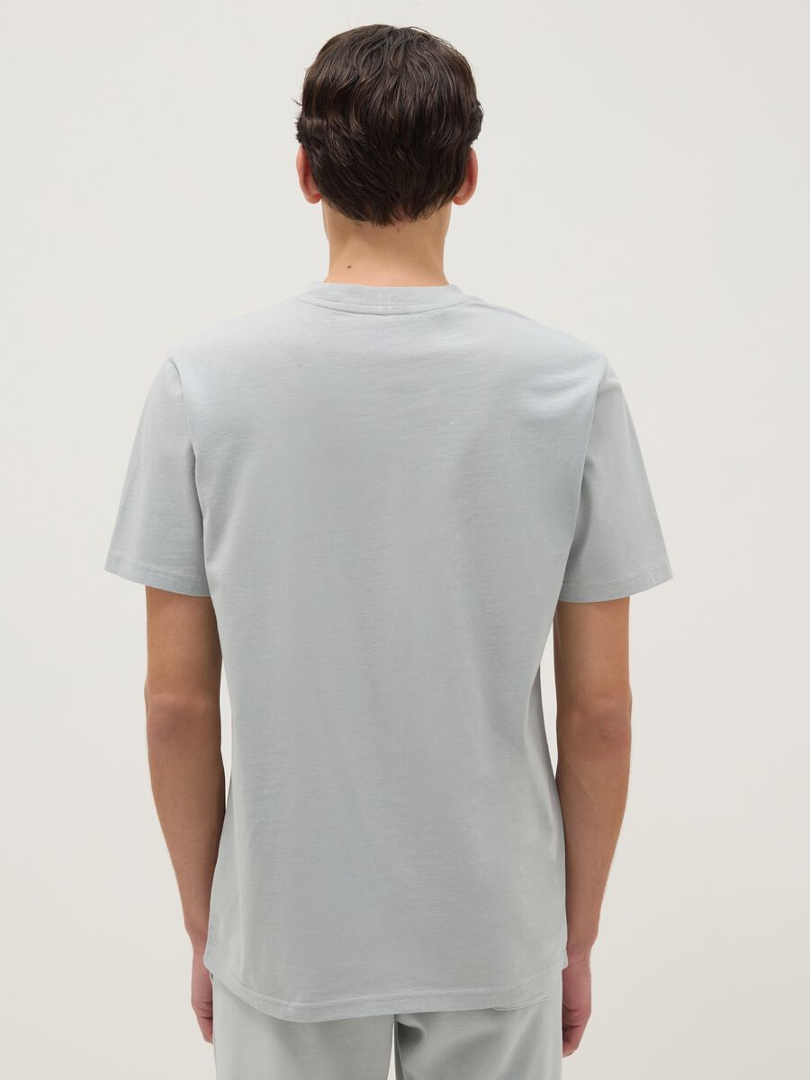 Grey pure cotton regular fit T-shirt with Everlast logo_2