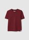 Red crew neck t-shirt in pure cotton regular fit_4