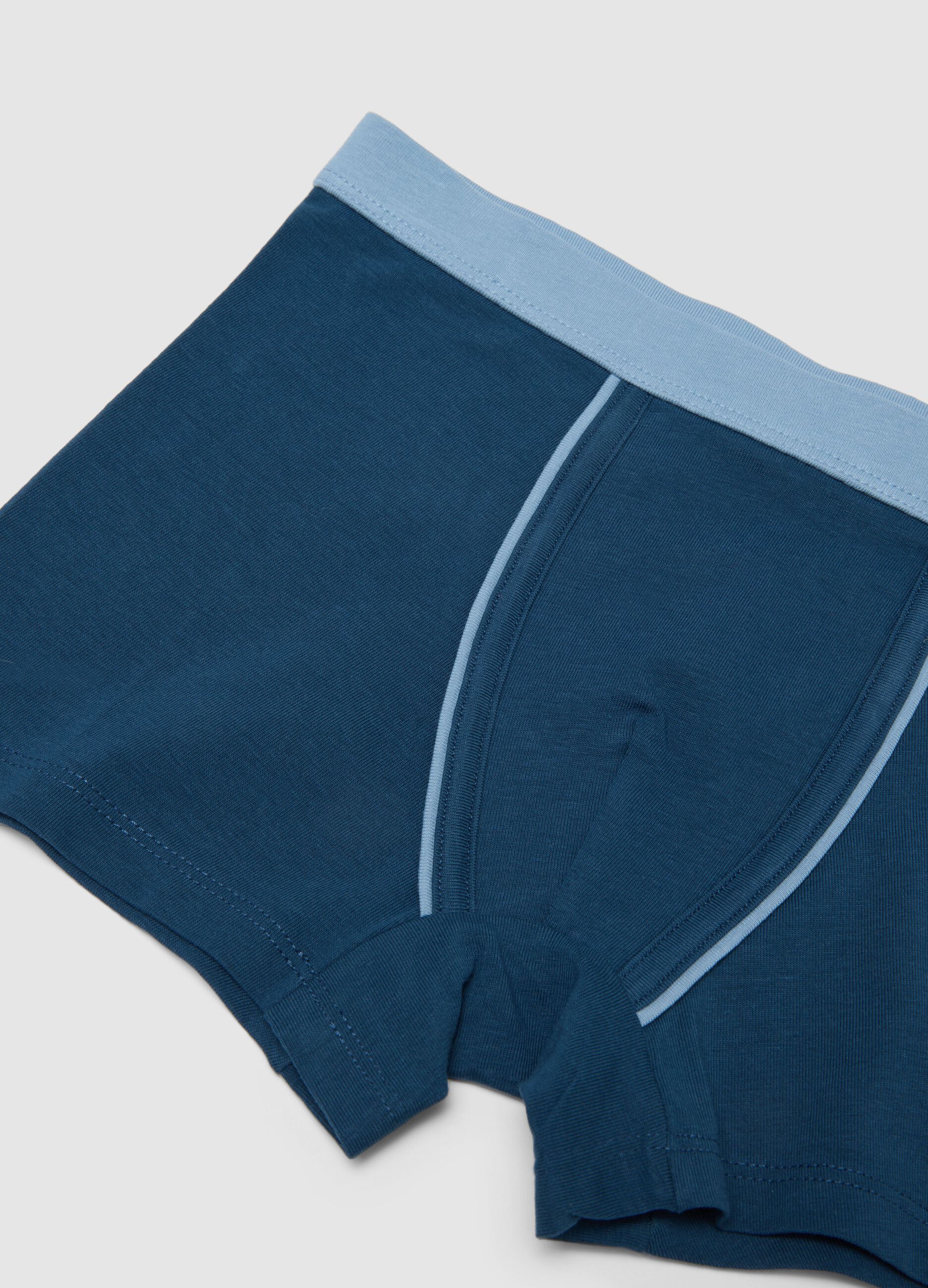 Blue stretch cotton regular fit boxer shorts for boys