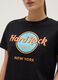 Black pure cotton regular fit T-shirt with Hard Rock Cafe logo_3