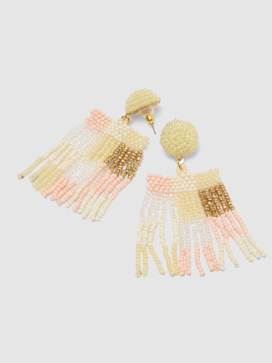 Orecchini pendenti multicolor con perline in vetro_1