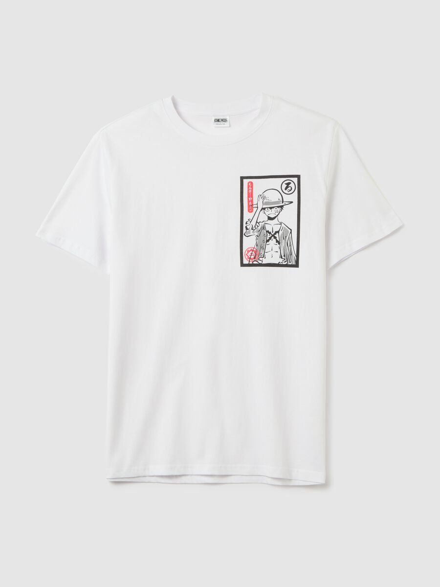 Men&rsquo;s white regular-fit T-shirt in 100% cotton with black print_4