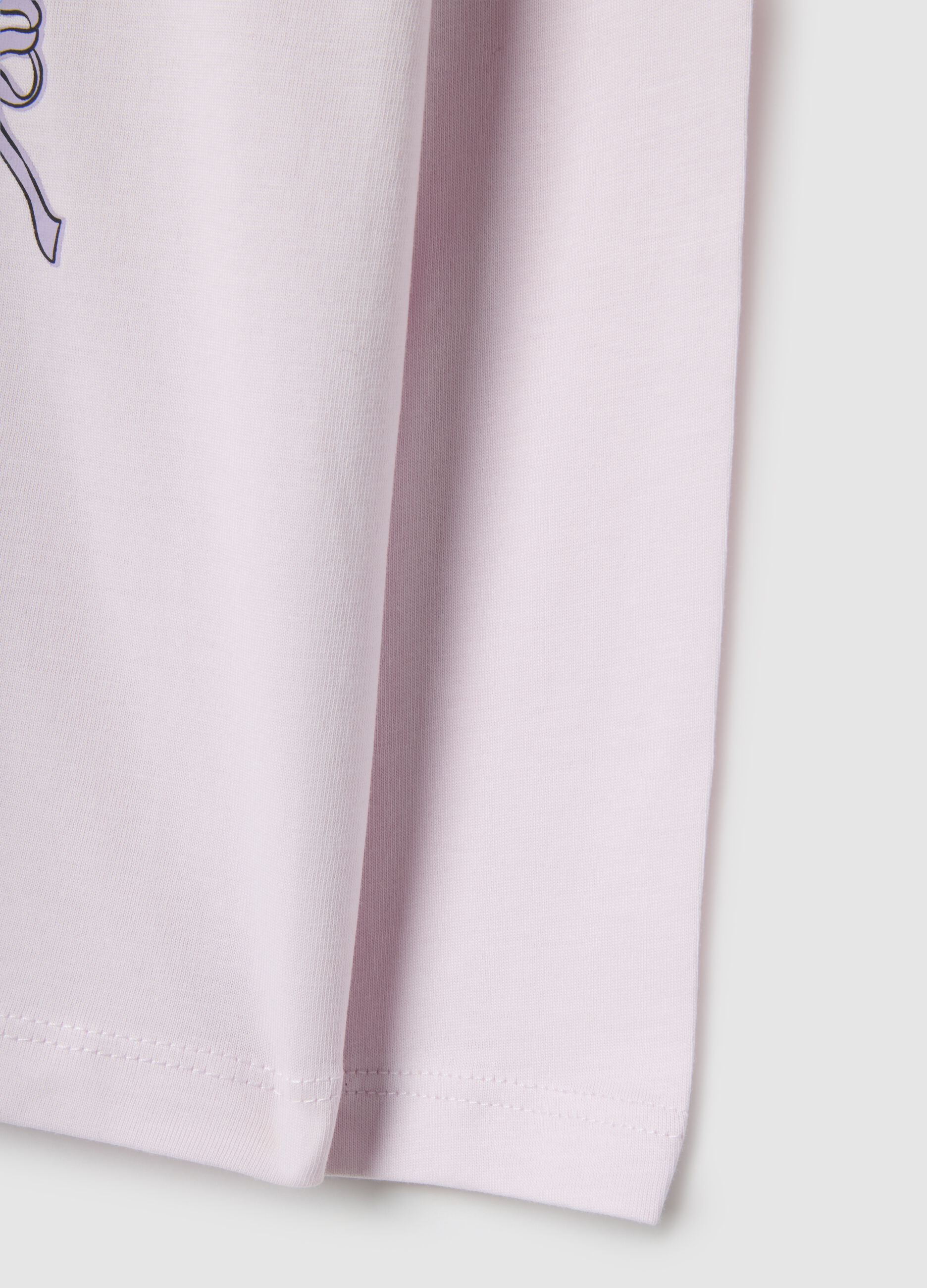 Girls' regular fit pink pure cotton T-shirt with print