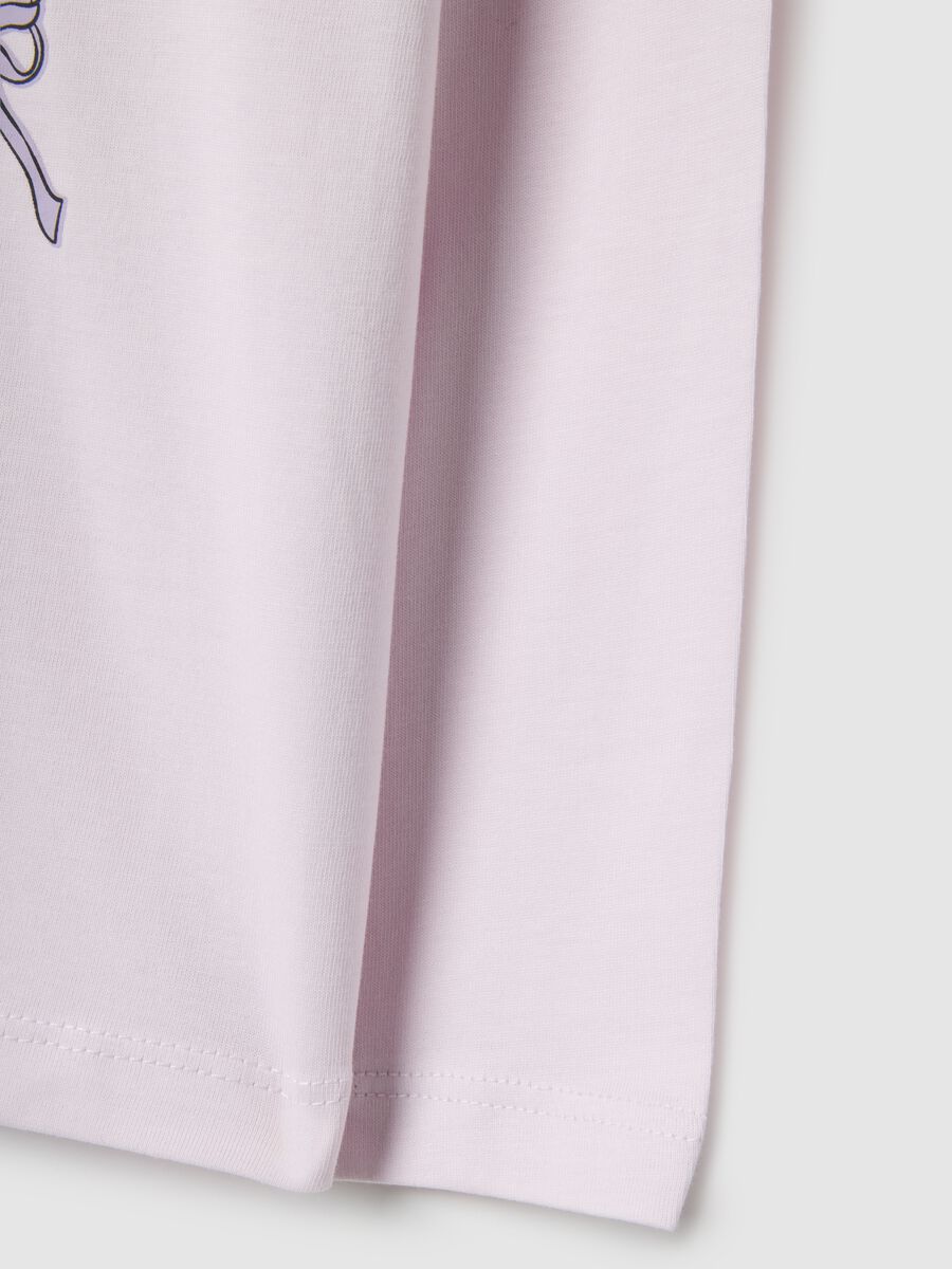 Girls' regular fit pink pure cotton T-shirt with print_3
