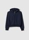 Blue pure cotton hoodie with zip for girls, regular fit_3