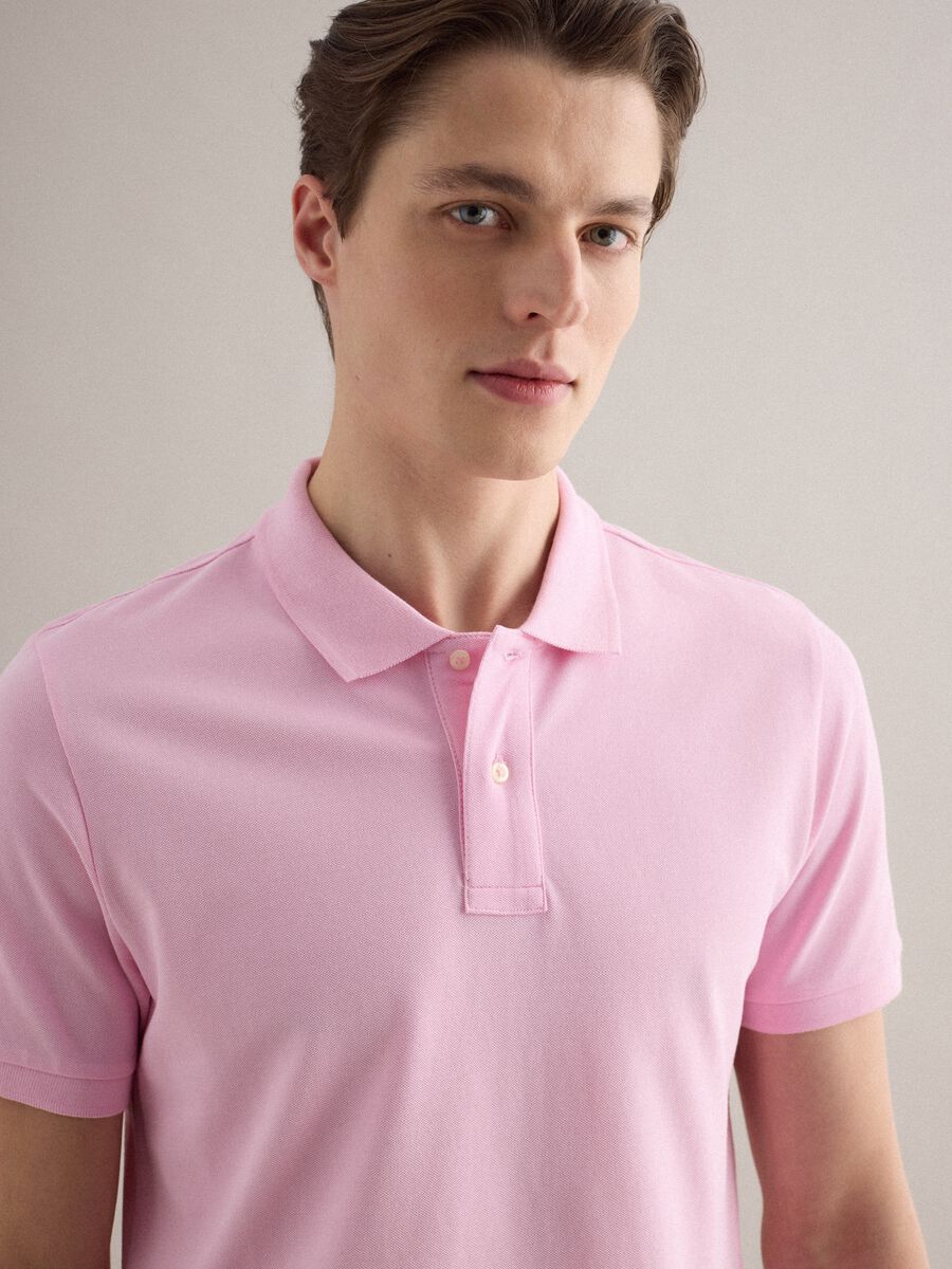 Pink Supima cotton polo shirt, regular fit_3