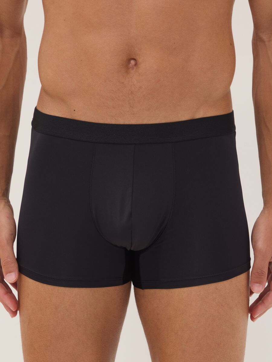 Three-pack of black stretch microfibre boxers_1