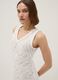 White pure cotton slim-fit dress with broderie detail and deep V-neck_1