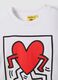 White pure cotton T-shirt, regular fit with Keith Haring print_5