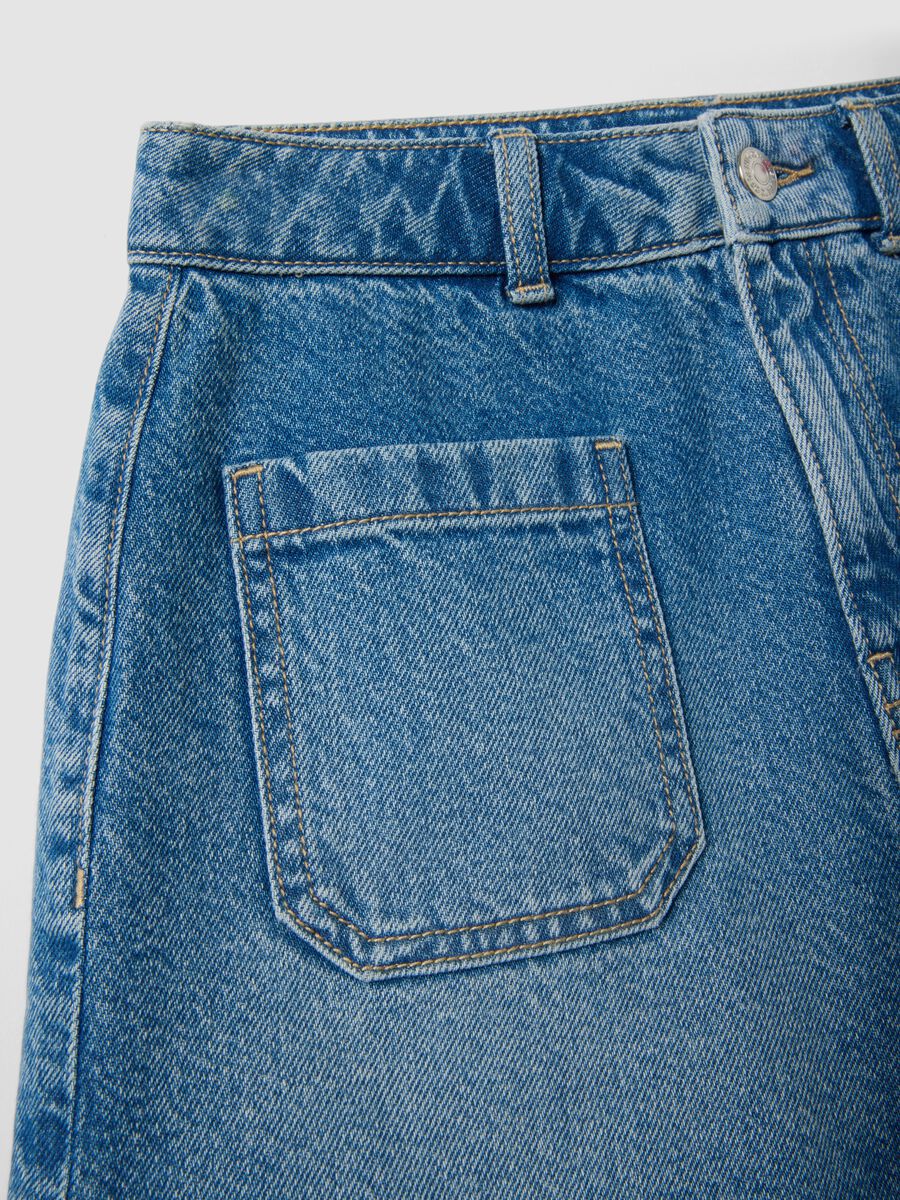 Shorts in denim blu in puro cotone_5
