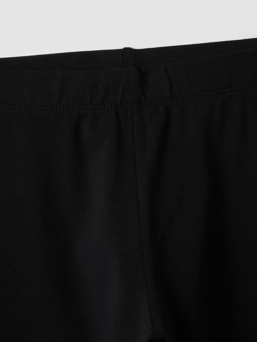 Leggings skinny neri in cotone organico elasticizzato per ragazza_5