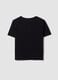 Black pure cotton T-shirt with floral print, regular fit_1