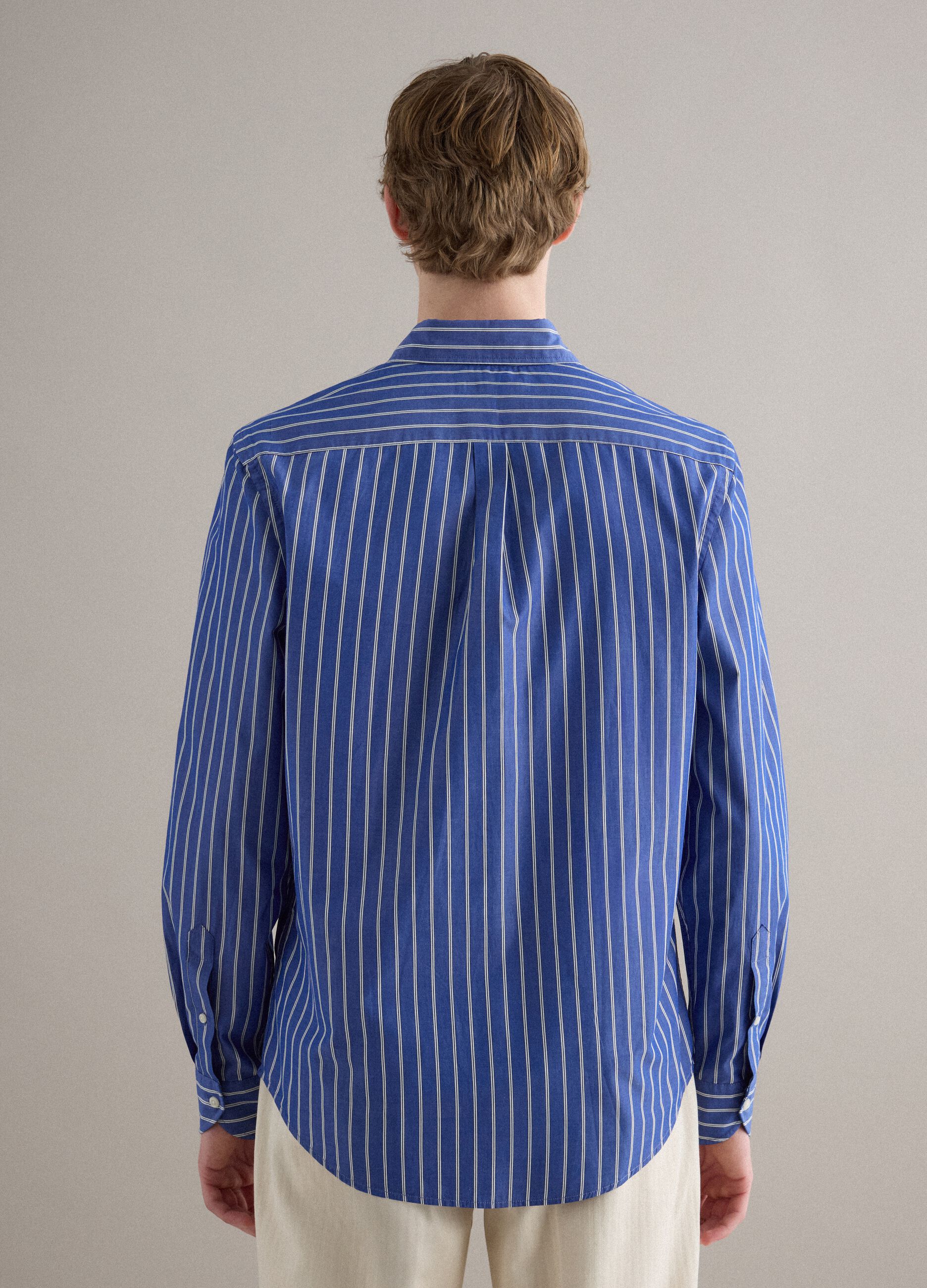 Multicolour striped pure cotton shirt, regular fit