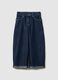Girls' regular fit blue cotton-blend jeans with contrast stitching_3