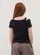 Black stretch cotton slim-fit girls' t-shirt_1