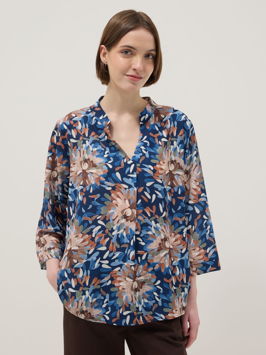 Multicolour long-sleeve top with floral pattern, regular fit_1